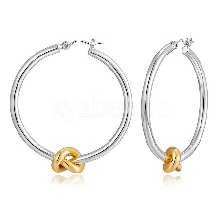 Knot Shaped Brass Hoop Earrings FS-WGE48BC-08-1
