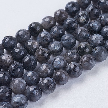 Natural Larvikite Beads Strands LS-G-G542-8mm-27-1