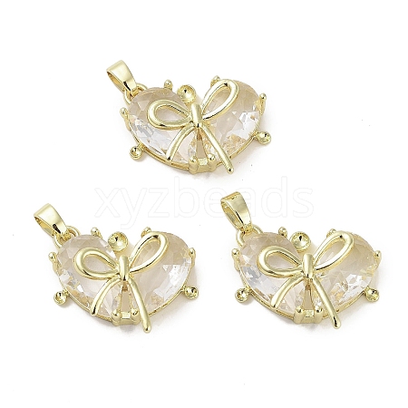 Real 18K Gold Plated Brass Glass Pendants KK-R161-02G-05-1