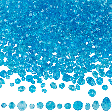 890Pcs Transaparent Glass Beads Strands GLAA-SP0001-38-1