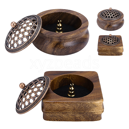 2 Bags 2 Styles Wood Incense Burners AJEW-PH0010-17-1