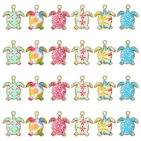 30Pcs 6 Styles Alloy Enamel Pendants ENAM-CJ0004-83-1