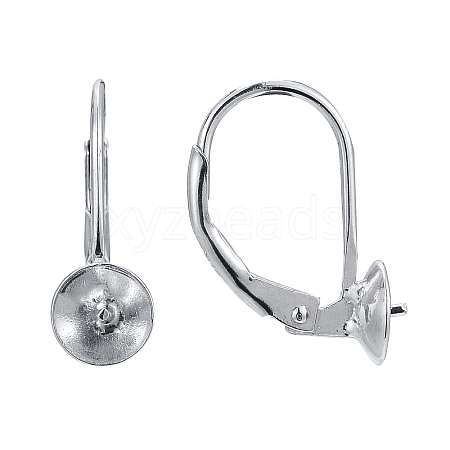 Anti-Tarnish Rhodium Plated 925 Sterling Silver Leverback Earring Findings STER-I017-084I-P-1