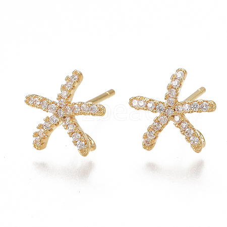 Brass Stud Earring Findings KK-T038-470G-1