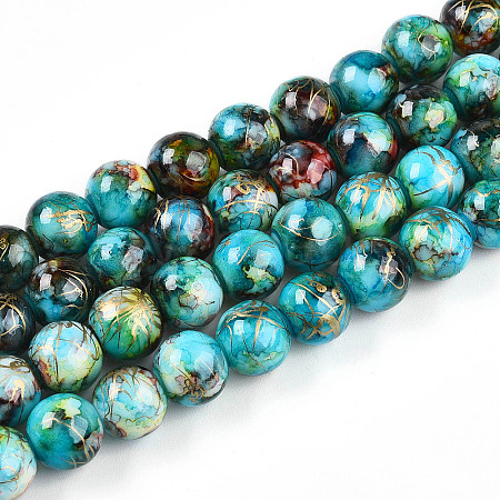 Baking Paint Glass Beads X1-DGLA-N003-10mm-B08-1