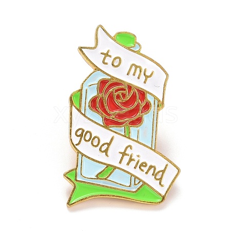 To My Good Frieng Word Enamel Pin JEWB-O005-G02-1