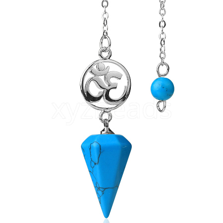 Synthetic Turquoise Dowsing Pendulum Big Pendants PW-WG0D6A7-11-1