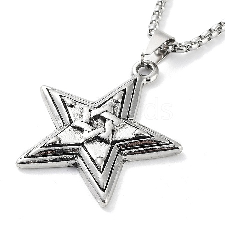 Tibetan Style Alloy Pendant Necklaces LS-NJEW-P284-05AS-1