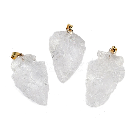 Raw Rough Natural Quartz Crystal Pendants G-G162-01G-03-1