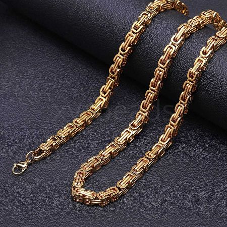 Titanium Steel Byzantine Chains Necklace for Men's FS-WG56795-111-1