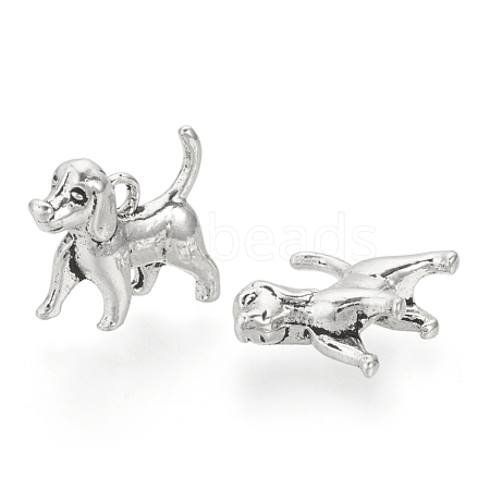 Tibetan Style Alloy Puppy Pendants X-TIBEP-Q076-065AS-RS-1