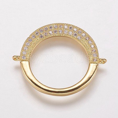 Brass Cubic Zirconia Links KK-P134-62G-1