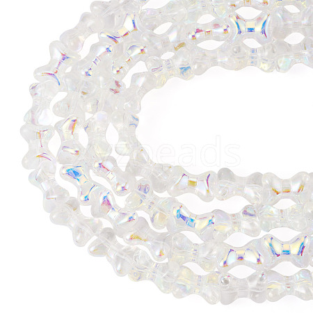 Electroplate Transparent Glass Beads Strands GLAA-TAC0028-009C-1