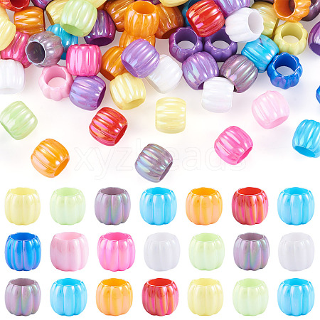 100Pcs Pearlized UV Plating Opaque Acrylic European Beads SACR-TA0001-77C-1