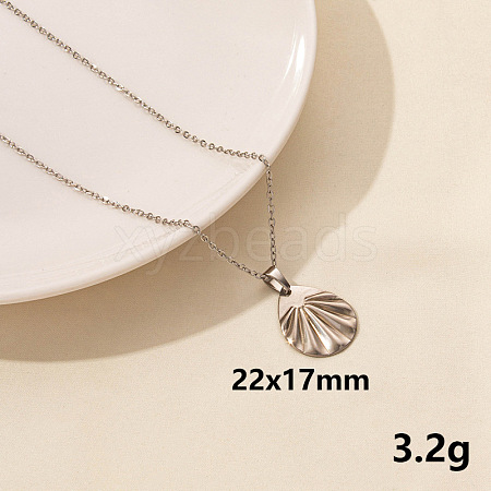 304 Stainless Steel Teardrop Pendant Necklaces ZZ2902-1-1