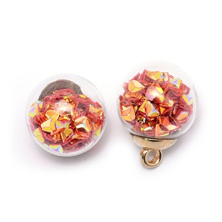 Transparent Glass Globe Pendants X-GLAA-WH0022-15E-1