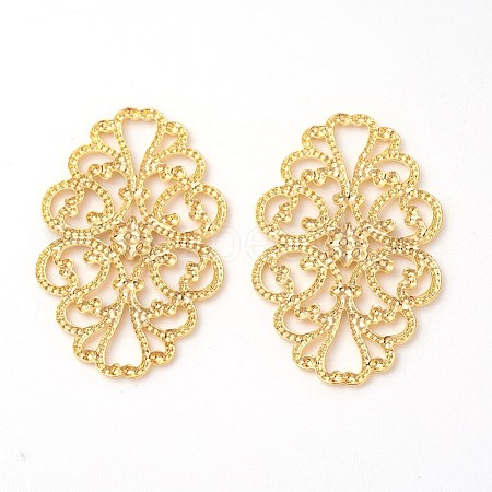 Brass Filigree Joiners Links KK-F772-11G-1