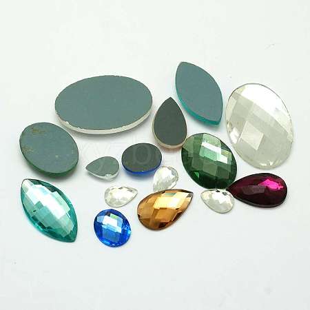 Mixed Shapes Faceted Glass Cabochons GLAA-I020-03M-1