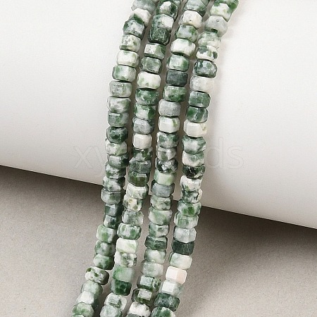 Natural Green Spot Jasper Beads Strands G-G345-C12-2x4mm-1