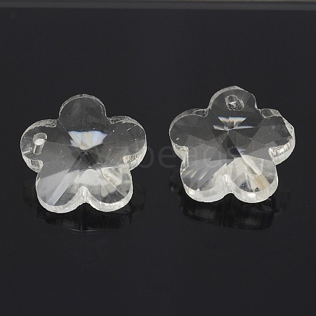 Faceted Flower Glass Charms  GLAA-M026-01-B-1