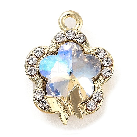 Alloy Glass Rhinestone Pendants PALLOY-U003-05D-G-1