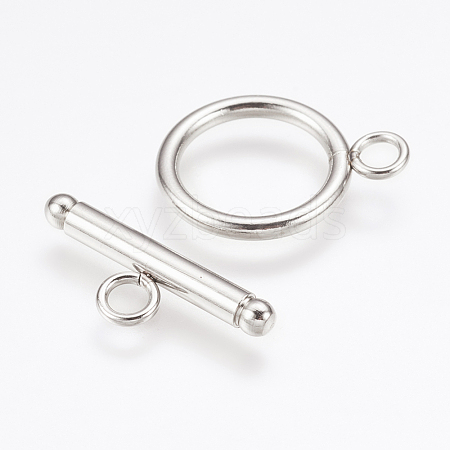 Tarnish Resistant 304 Stainless Steel Toggle Clasps STAS-F114-04P-A-1