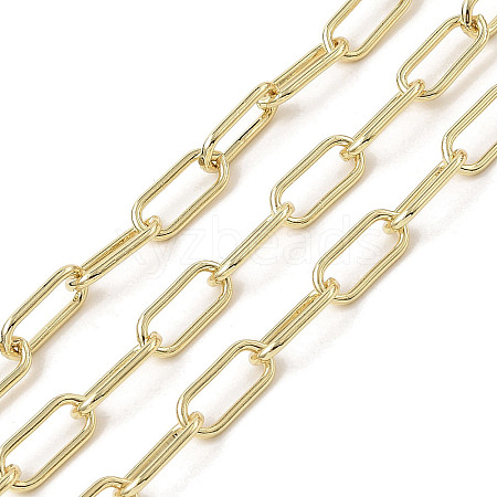 Rack Plating Oval Brass Curb Chains CHC-A010-01G-01-1