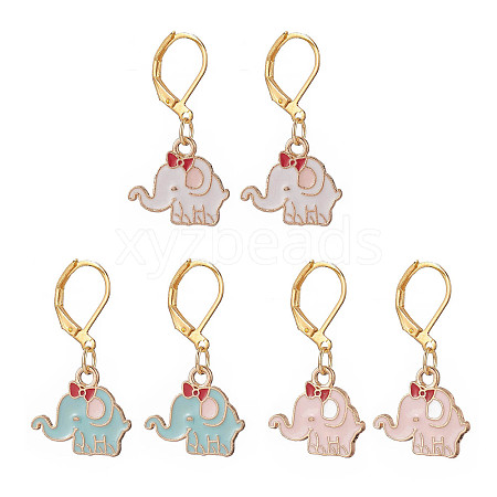 6Pcs 3 Colors Alloy Enamel Pendant Decorations HJEW-JM00866-1