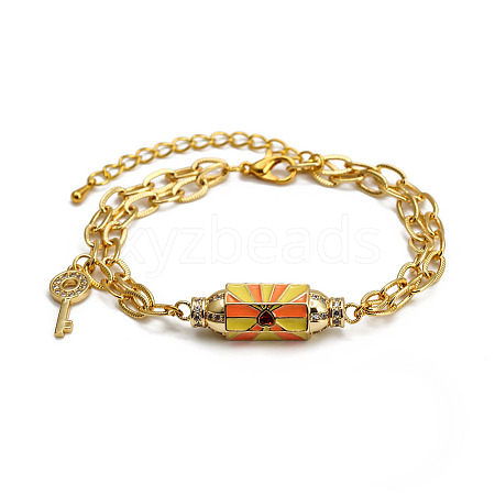 Brass Enamel Charm Bracelets PW-WGF781D-01-1