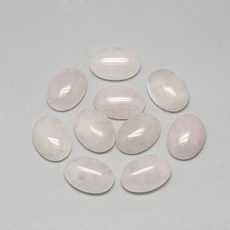 Natural Rose Quartz Cabochons G-R415-8x10-48-1