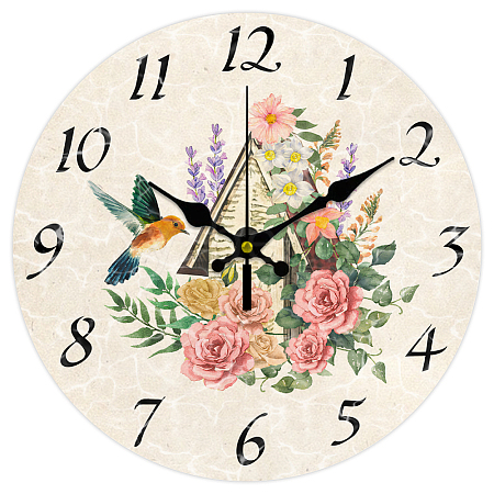 MDF Printed Wall Clock HJEW-WH0058-003-1