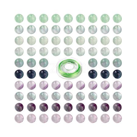 DIY Natural Fluorite Beads Jewelry Set Making DIY-LS0002-72-1