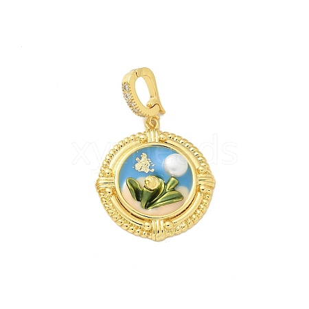 Brass Enamel Pendants KK-Z083-12G-1