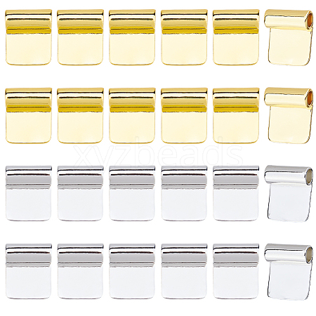 24Pcs 2 Colors Rack Plating Brass Glue-on Flat Pad Bails KK-HS0014-94-1