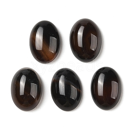 Natural Black Agate Cabochons G-B082-06-1