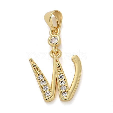 Brass Micro Pave Cubic Zirconia Pendants KK-M319-02G-W-1