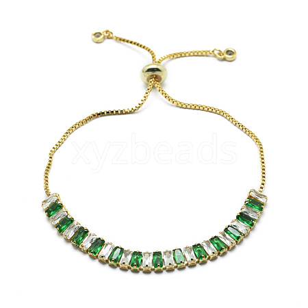 Brass Cubic Zirconia Bolo Tennis Bracelets BJEW-I272-02C-1