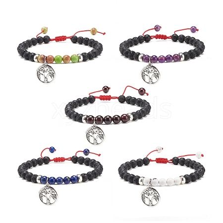 Alloy Tree of Life Charm Bracelet BJEW-JB08504-1