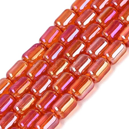 Electroplate Transparent Glass Beads Strands EGLA-Q132-03A-A04-1