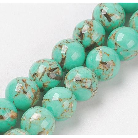 Sea Shell and Synthetic Turquoise Assembled Beads Strands G-G758-07-12mm-1