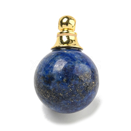 Natural Lapis Lazuli Perfume Bottle Pendants G-K338-22G-06-1