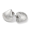 304 Stainless Steel Shell Shape Stud Earrings EJEW-D281-23S-2