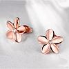 Elegant Tin Alloy Rhinestone Flower Stud Earrings for Women EJEW-BB02405-A-3