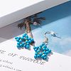 Natural Gemstone Star Dangle Earrings EJEW-JE04818-3