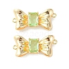 Brass Pave Cubic Zirconia Connector Charms KK-L208-01G-04-2