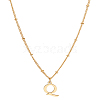 1Pc Brass Chain & 304 Stainless Steel Letter Pendant Necklaces NJEW-LP0001-35Q-G-1