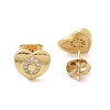 Rack Plating Brass Micro Pave Clear Cubic Zirconia Stud Earrings EJEW-K299-01G-O-4