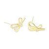 Left and Right Brass Pave Clear Cubic Zirconia Stud Earring Findings KK-F875-02G-2