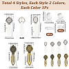 8Pcs 8 Styles Tibetan Style Bookmark Cabochon Settings TIBE-SC0002-24-2