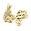 Brass Micro Pave Clear Cubic Zirconia Pendants ZIRC-P113-07G-G-2